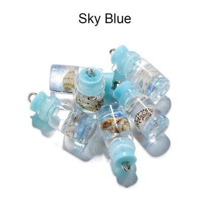 Conch Shell Ocean Drift Bottle Pendants, 10pcs