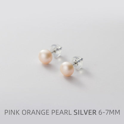 Multi-Color Natural Pearl Stud Earring