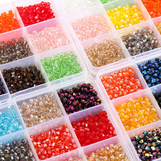 Kit de perles toupies en verre 4 mm, 3000 pièces