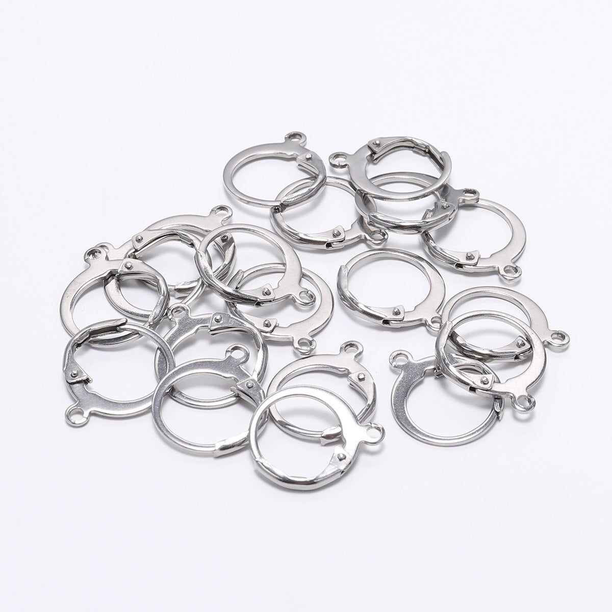 Stainless Steel French Lever Earring Hooks 14x12mm, 20pcs