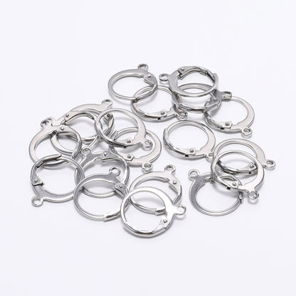 Stainless Steel French Lever Earring Hooks 14x12mm, 20pcs