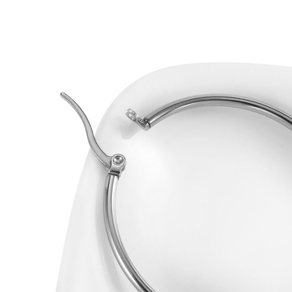 Stainless Steel Hoop Open Earrings Base, 15-50mm
