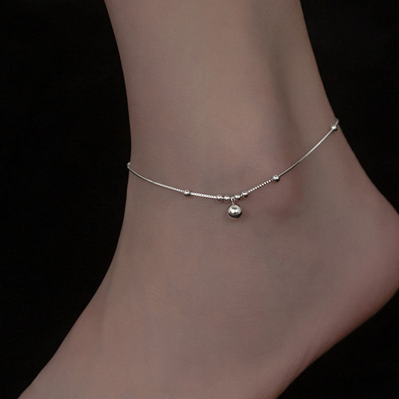 Silver Exquisite Bead Anklet