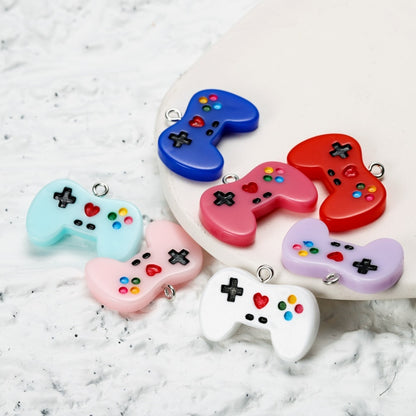 Colorful Cute Gamepad Resin Charms Pendants, 10Pcs