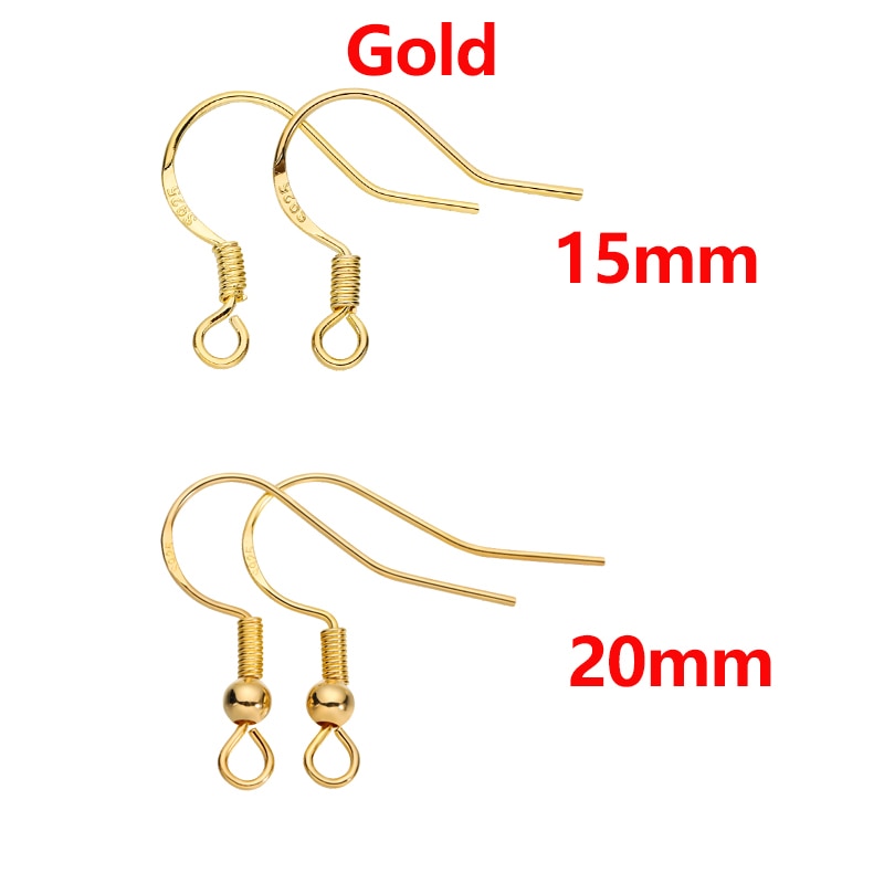 0.6x15mm Earring Clasps Hooks, 50Pcs