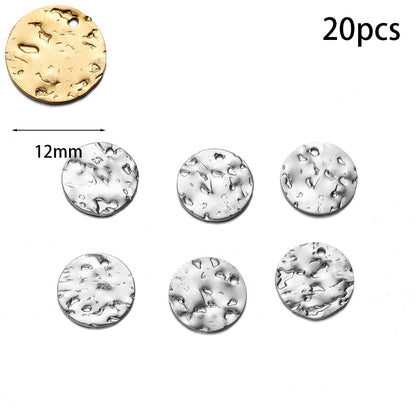 Stainless Steel Round Wrinkle Charms Pendant, 20-50pcs