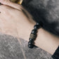 12mm Faceted Matte Black Agate Bracelet