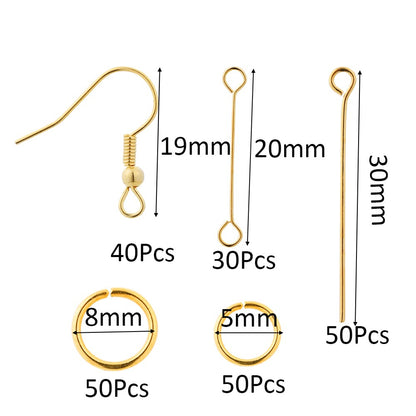 Ensemble de fabrication de boucles d'oreilles : crochets, anneaux et connexions, 100 à 300 pièces