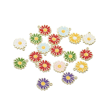 Mix Style Flower Pendants, 10Pcs