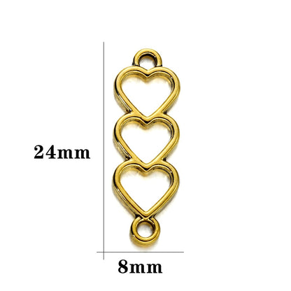 30Pcs Alloy Hollow Hearts Charms