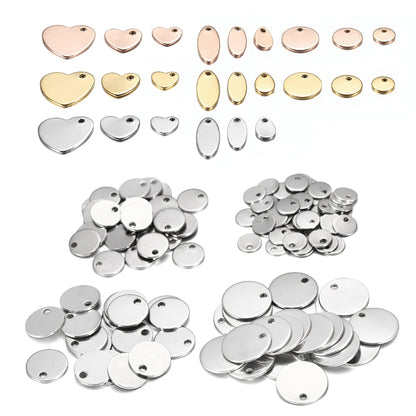 Stainless Steel Blanks Charms with Jump Ring (10Pcs)