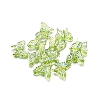 50pcs Butterfly AB Color Acrylic Charms Beads