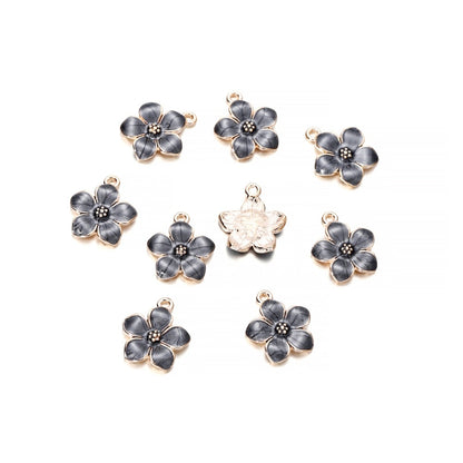 Mix Style Flower Pendants, 10Pcs