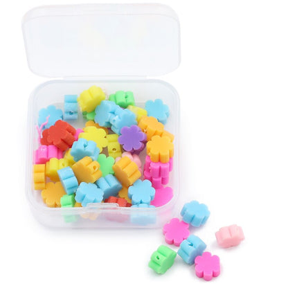 Kit de bricolage de perles en argile polymère, 50 pièces, fleurs