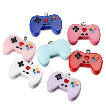 Colorful Cute Gamepad Resin Charms Pendants, 10Pcs