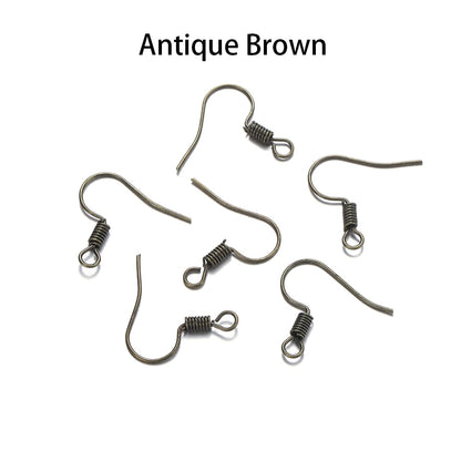 Simple Metal Earring Hooks, 100Pcs