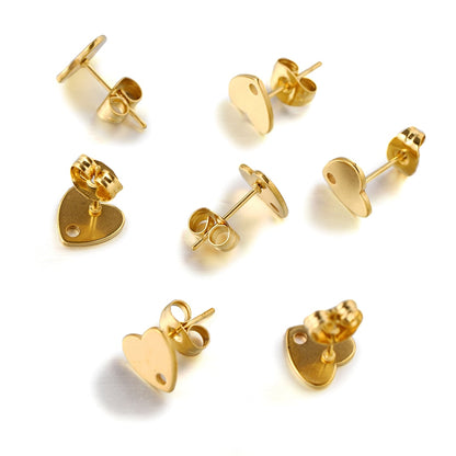 Stainless Steel Drops Ear Studs, 10pcs