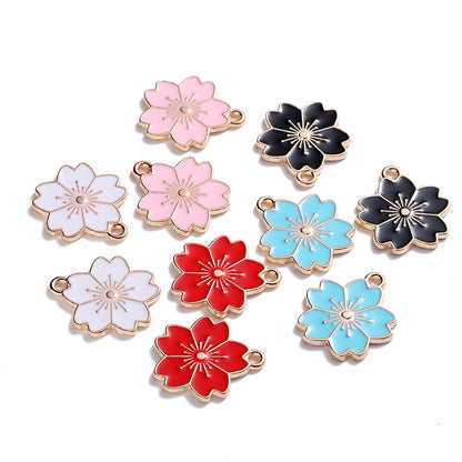 Mix Style Flower Pendants, 10Pcs