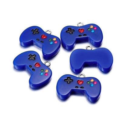 Colorful Cute Gamepad Resin Charms Pendants, 10Pcs