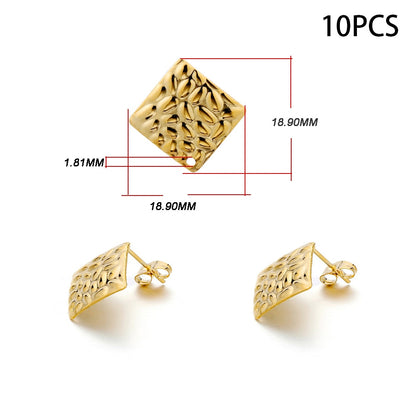 Blank Earring Studs in Stainless Steel, 10-20pcs