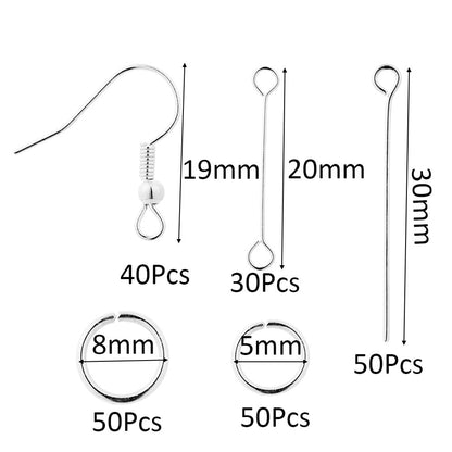 Ensemble de fabrication de boucles d'oreilles : crochets, anneaux et connexions, 100 à 300 pièces