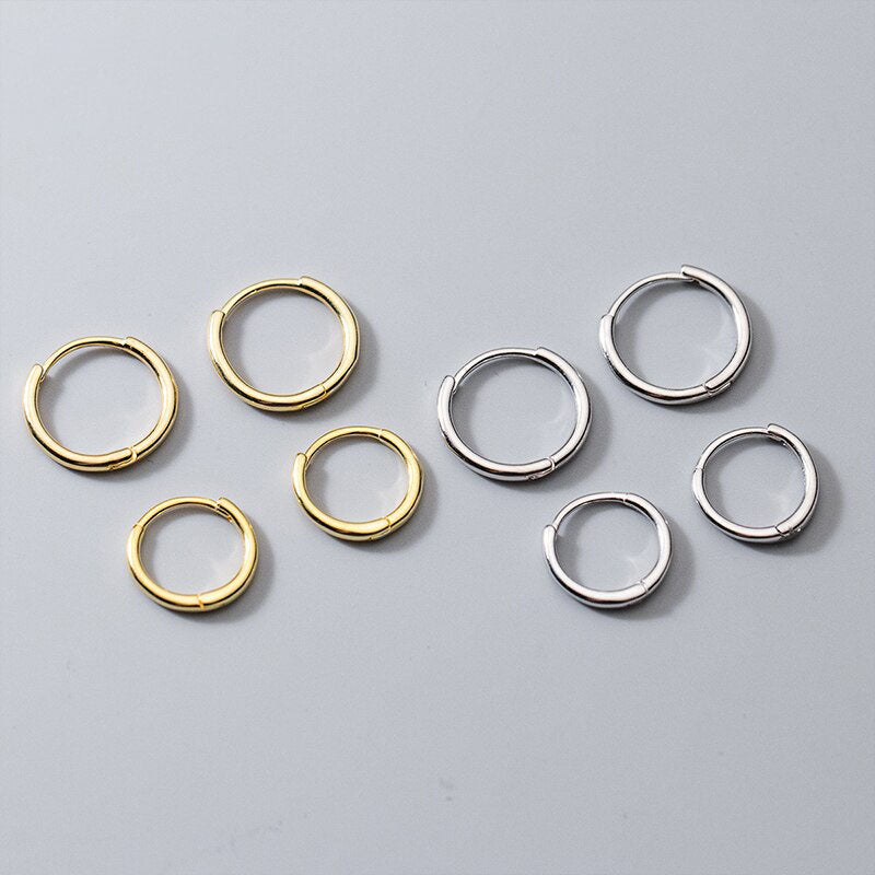 Simple Round Gold Color Hoop Earrings