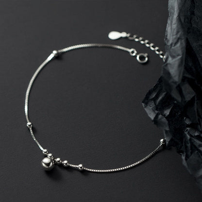 Silver Exquisite Bead Anklet