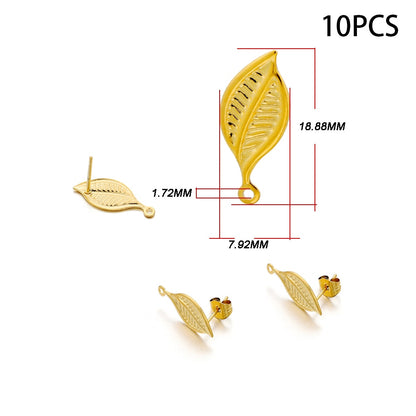 Clous de boucles d'oreilles vierges en acier inoxydable, 10-20 pièces