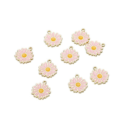 Mix Style Flower Pendants, 10Pcs