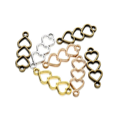 30Pcs Alloy Hollow Hearts Charms