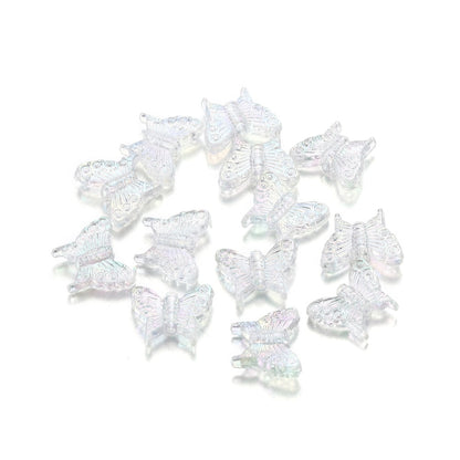 50pcs Butterfly AB Color Acrylic Charms Beads