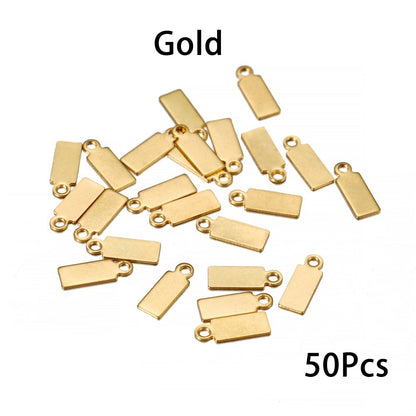 Stainless Steel Square Pendants Charms, 20-50pcs