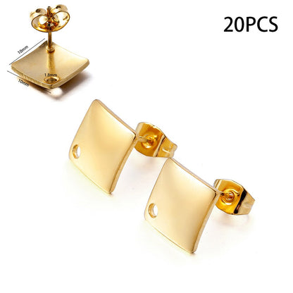 Blank Earring Studs in Stainless Steel, 10-20pcs