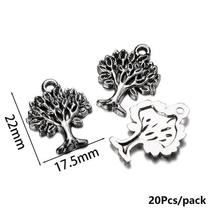 Mixed Plant Tree Pendants, 10-20Pcs