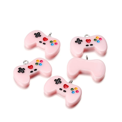 Colorful Cute Gamepad Resin Charms Pendants, 10Pcs