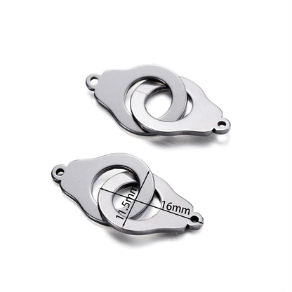 Stainless Steel Handcuff Pendant, 5Pcs