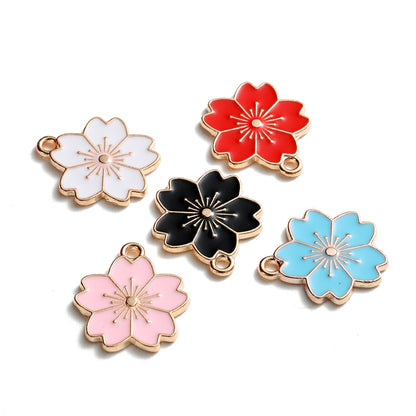 Mix Style Flower Pendants, 10Pcs