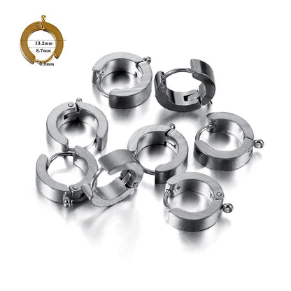 Stainless Steel Earring Hooks with Round Ear Post & Jump Ring, 10pcs