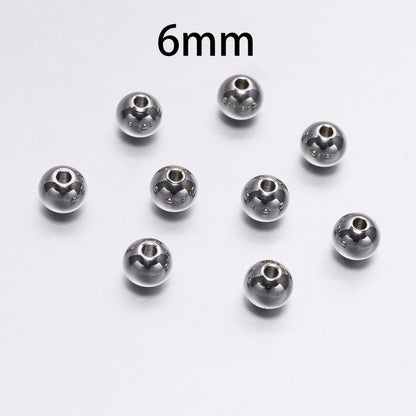 Round Stainless Steel Spacer Beads, 30-100pcs