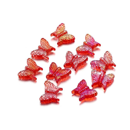 50pcs Butterfly AB Color Acrylic Charms Beads