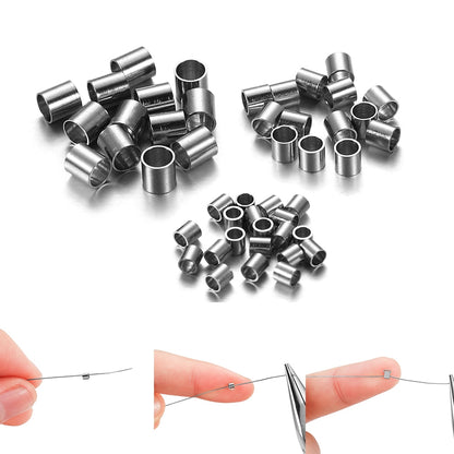 Stopper Spacer Crimp Tube Beads 1.5-4.0mm, 120-150pcs