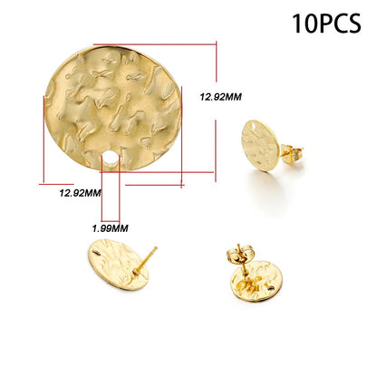 Blank Earring Studs in Stainless Steel, 10-20pcs