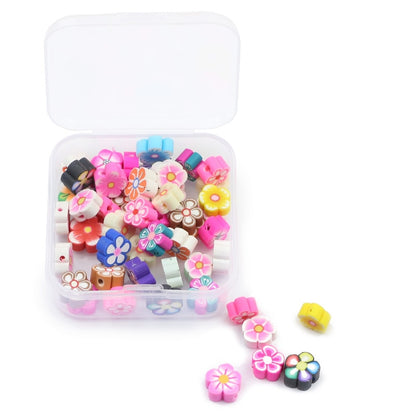 Kit de bricolage de perles en argile polymère, fleur de prunier, 50 pièces