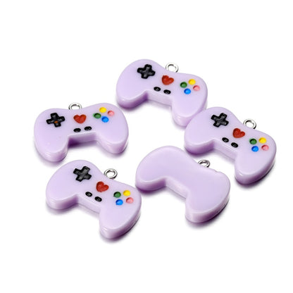 Colorful Cute Gamepad Resin Charms Pendants, 10Pcs