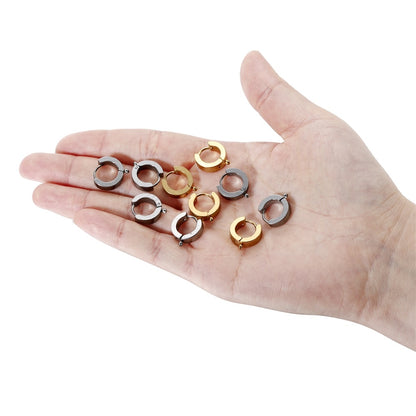 Flat Stainless Steel Earring Hooks with Round Ear Post, 10pcs