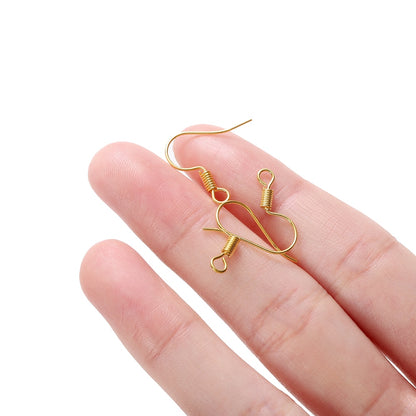 Simple Metal Earring Hooks, 100Pcs