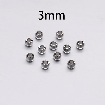 Round Stainless Steel Spacer Beads, 30-100pcs