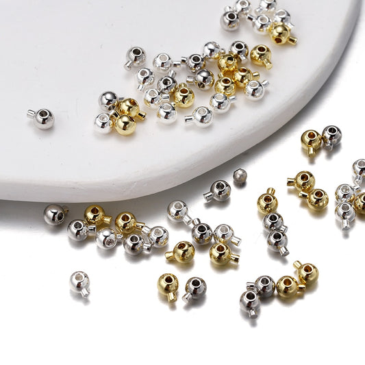 Perles à Sertir et Extrémité en Laiton Plaqué Or Trou 1mm, 20pcs