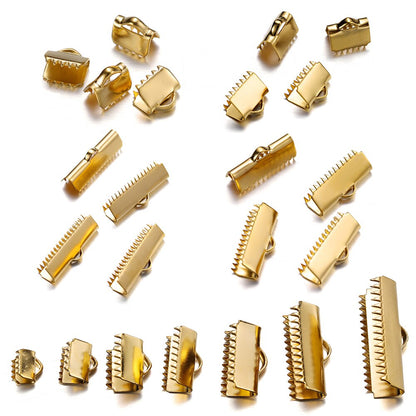 Stainless Steel Crimp End Bead Buckle Tip, 20-30pcs