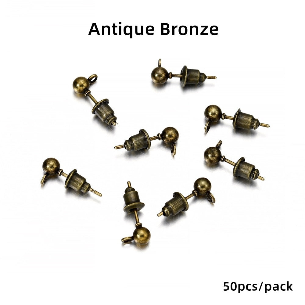 3-6mm Stud Earring Basic Pins, 20-50pcs